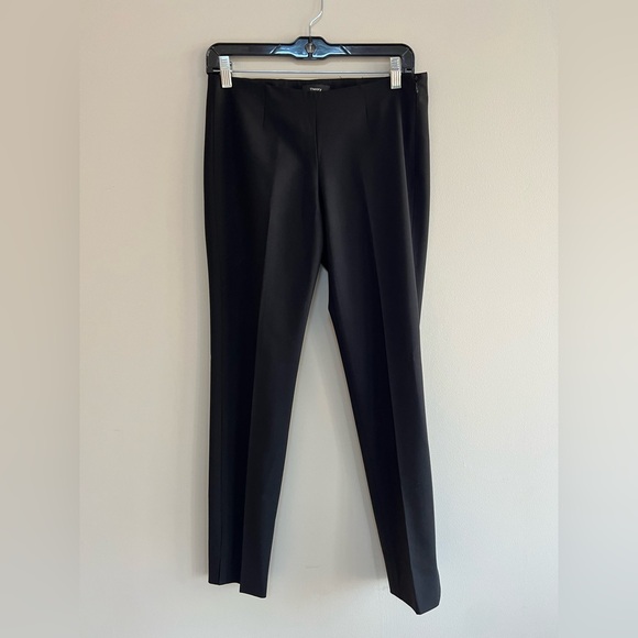 Theory Wool Belisa 3 Sevona Wool Straight Leg Dress Pants Trousers Black, size 0 - Picture 2 of 9